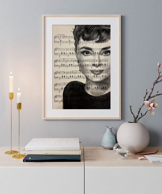 Audrey Hepburn on Vintage Sheet Music