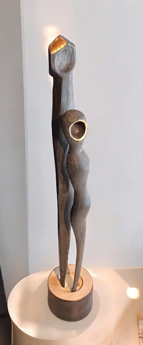 Spoon figures made of bog oak by Roland Köpfer