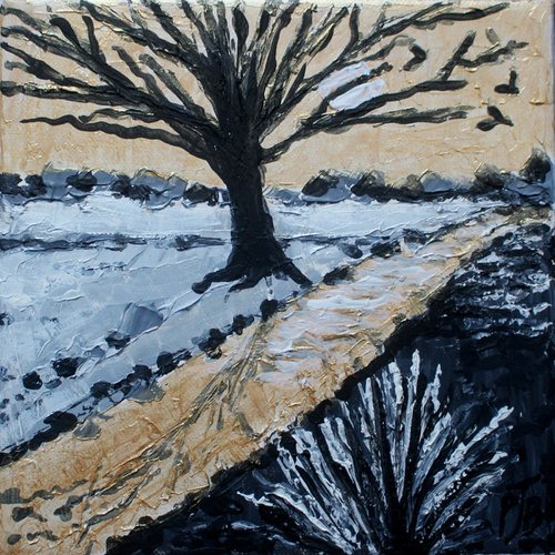 Winter Landscape I (small 20 cm x 20 cm) by Paul J Best