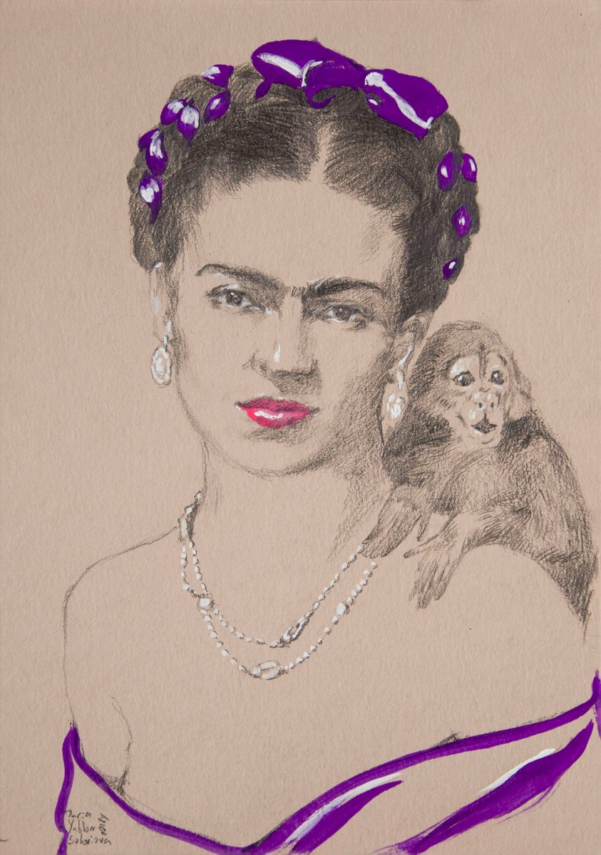 Photorealistic Portrait Painting By Daria Yablon-Soloviova, 6 X 8, The Gentle Kahlo, Original Artwork