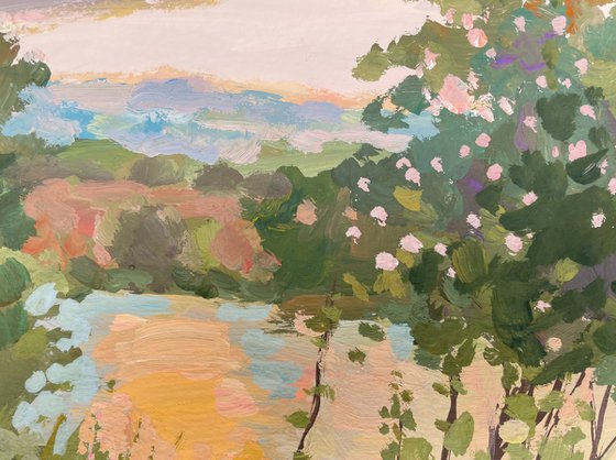 Blooming tree along the channel du Midi