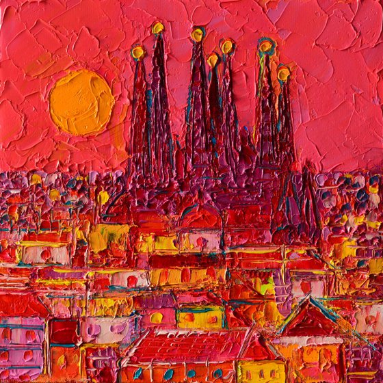 BARCELONA MOON ABSTRACT CITYSCAPE