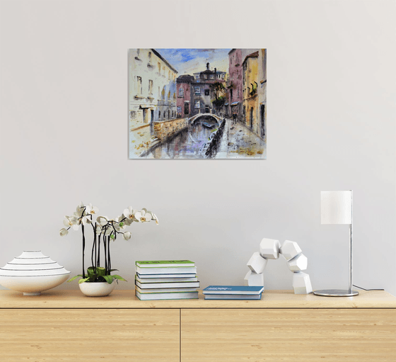 Shadows and sun of Venice Italy 40x50 cm 2021