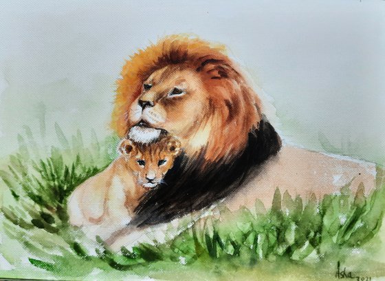 Lion King and cub
