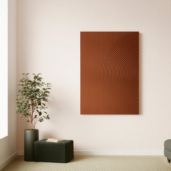 "Red Field 4" High textured abstract red art