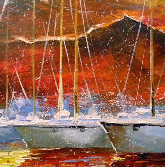 Yachts in the mountain harbor