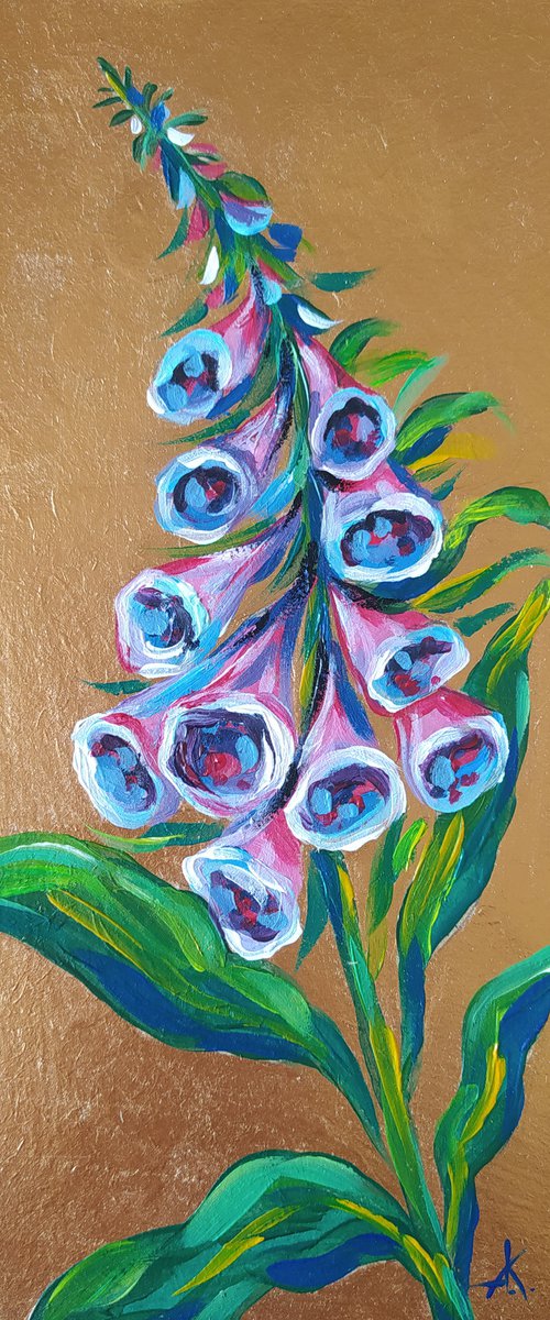 Jingle bell - acrylic, flowers, painting, jingle bell acrylic painting, small painting, flowers bells by Anastasia Kozorez