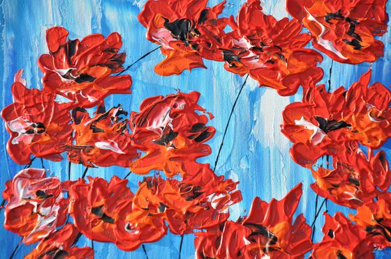 Poppies On Blue 1