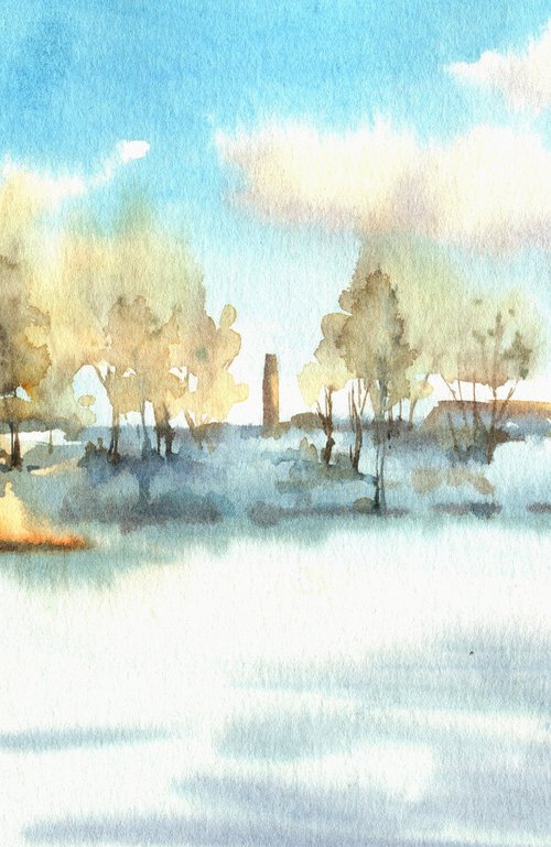 Ukrainian watercolour. Winter mood 1 by Nina Zakharova