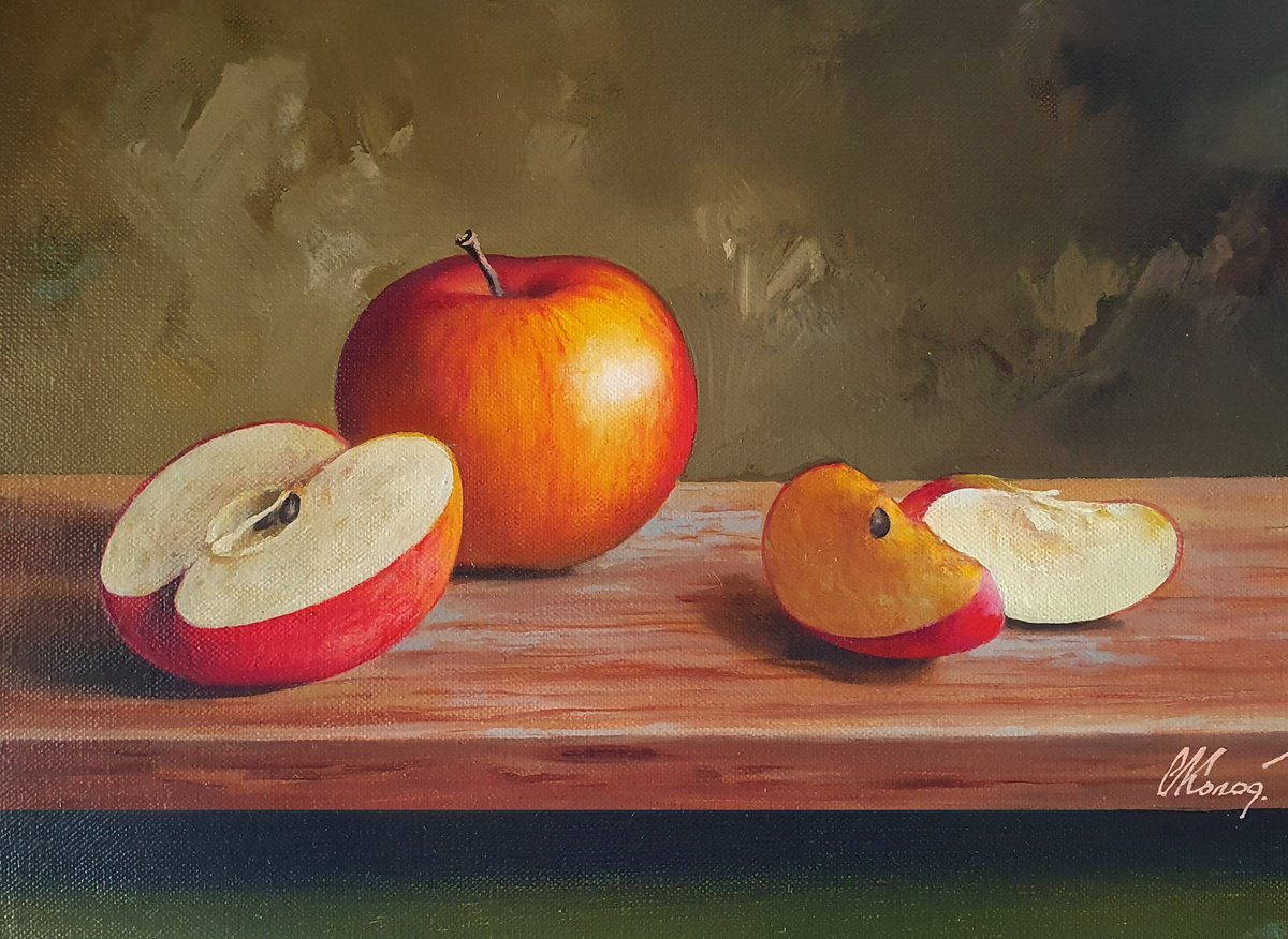 Photorealistic Oil Painting , Still Life With Apples/32 By Kolodyazhniy Sergey, 16 X 12, Artwork For Sale On Artfinder