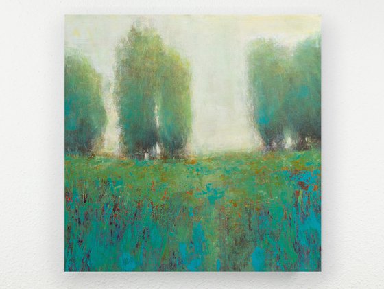 Turquoise Landscape, contemporary green tree landscape