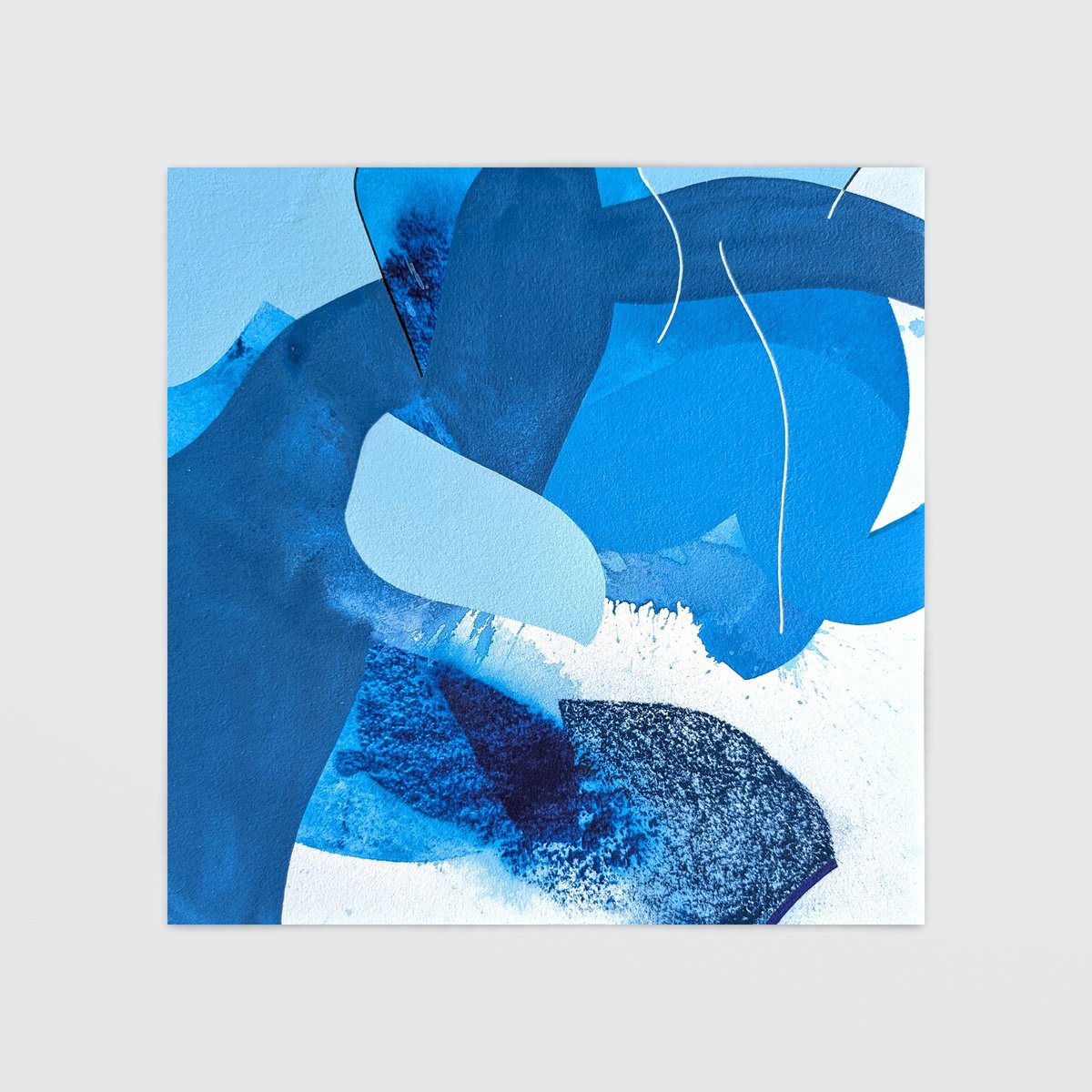 Abstract Painting By Smit Khond, 12 X 12", Blues, I, Original Artwork