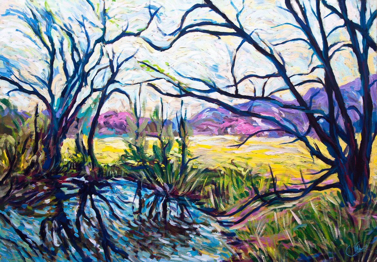 Meadow - 100x70cm canvas - acrylic by Jakub Jecminek