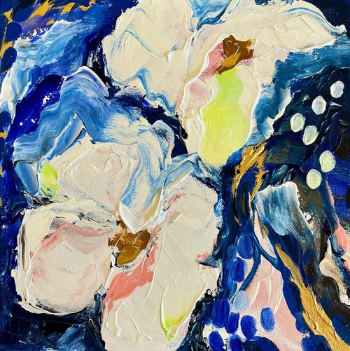 White Bloom in Blue by Aleona Isakova