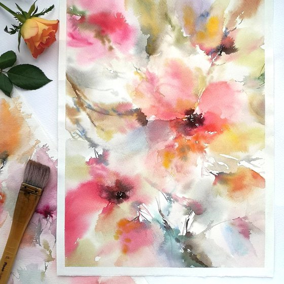 Colorful abstract flowers