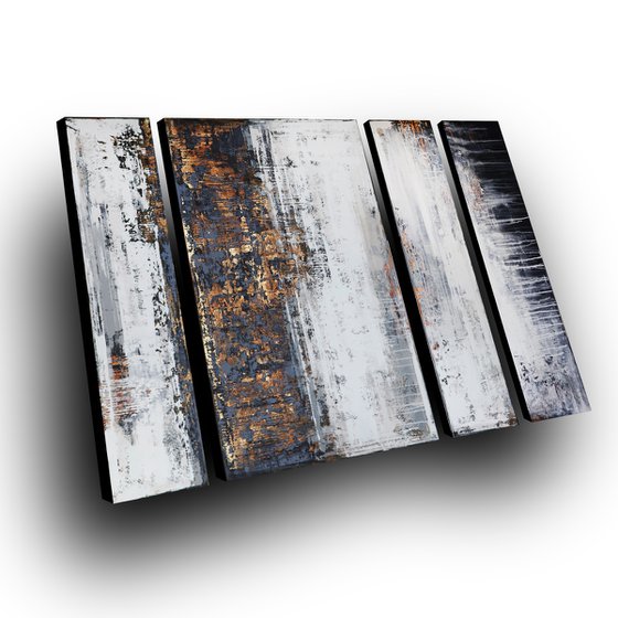LAST WINTER DAYS - ABSTRACT ACRYLIC PAINTING TEXTURED * READY TO HANG