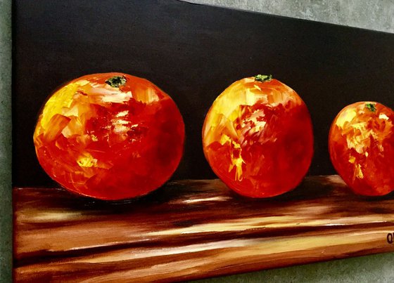 STILL LIFE with ORANGES.HOME DECOR WALL DECOR. GIFT IDEA.