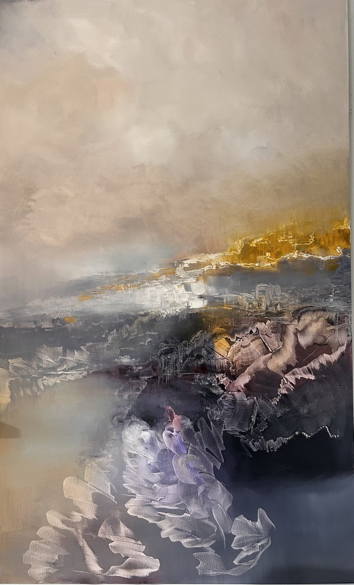 Expressive Oil Painting , Veil Of Dawn By Ludmila Budanov, 43 X 71, Artwork For Sale On Artfinder