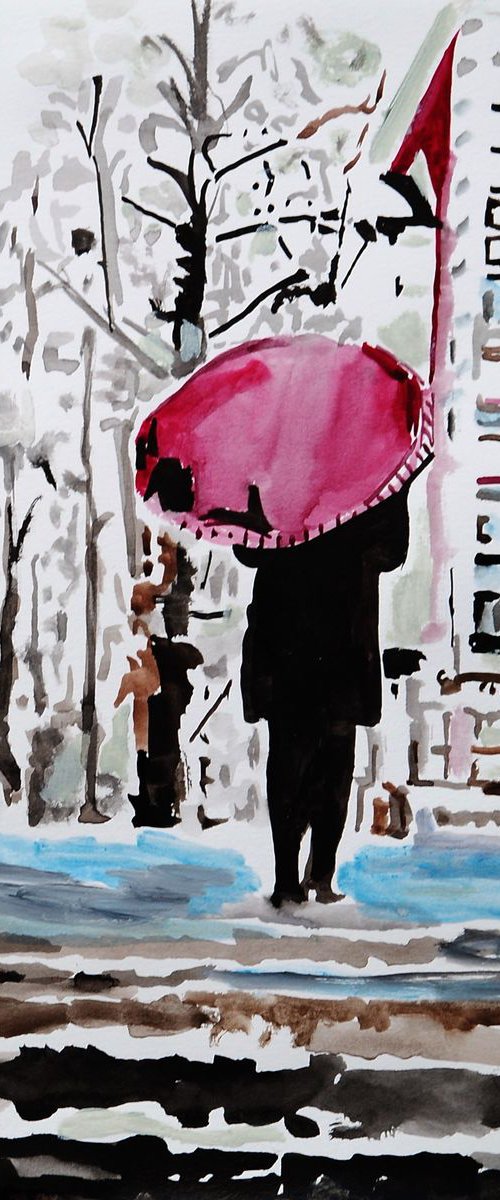 Winter day / 35 x 27 cm by Alexandra Djokic