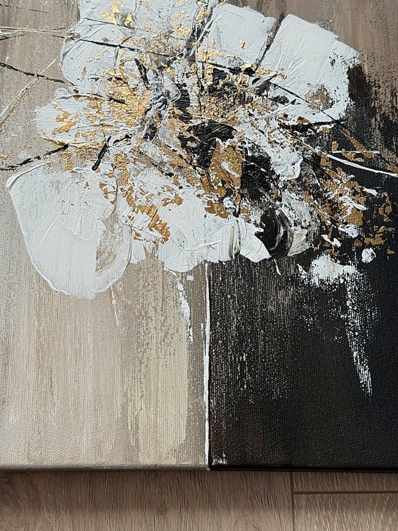 Set Beige Grey gold abstract