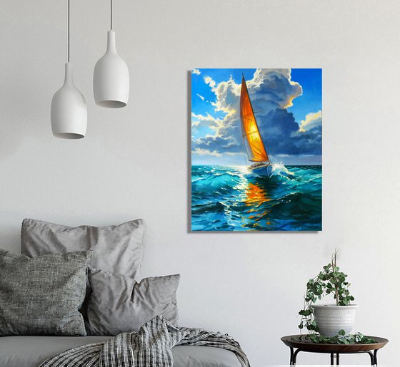 Against the sea wind