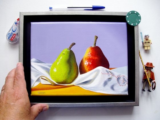 2 pears on fabric