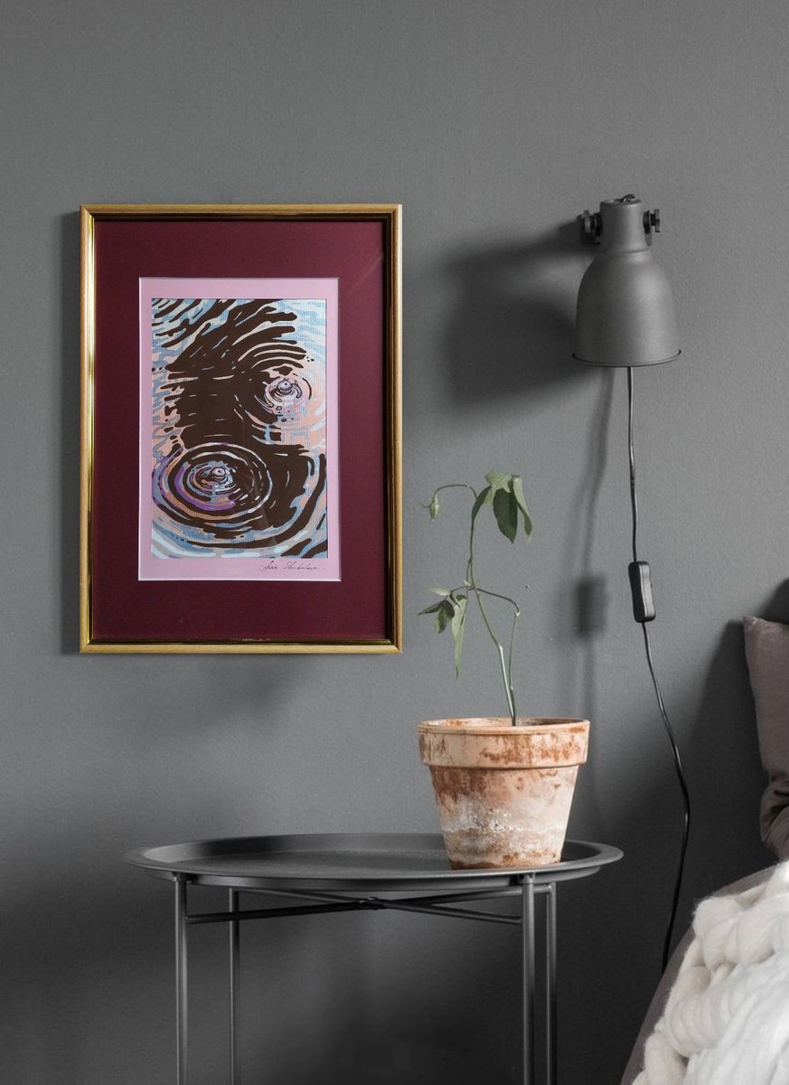 Abstract Acrylic Painting By Anna Shabalova, 12 X 17, Warm Milky Rain, Original Artwork