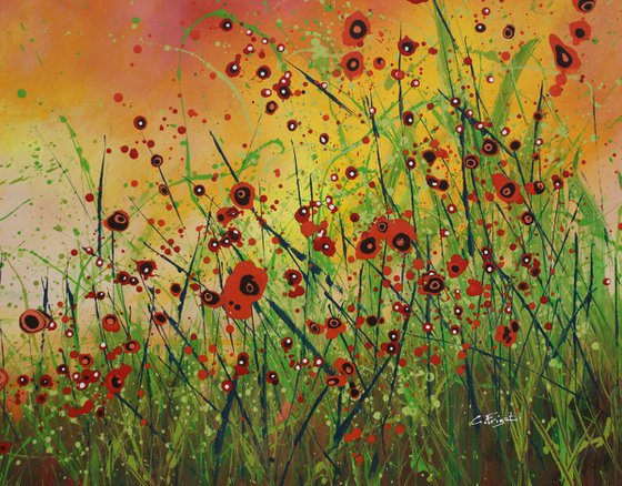 "Joyfulness #2"  - Extra Large original abstract floral painting