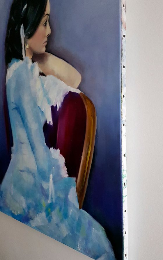 Woman portrait oil painting  Figure painting