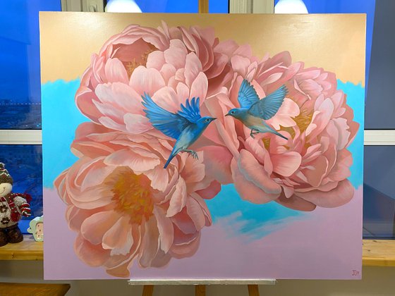 Peonies large bloom 120*100cm