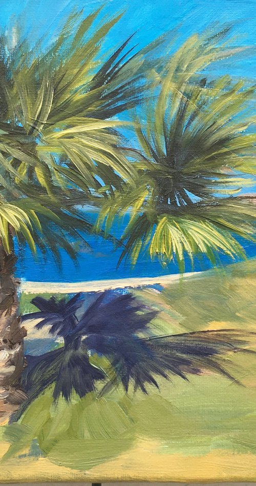 Palm at the sea by Elena Sokolova