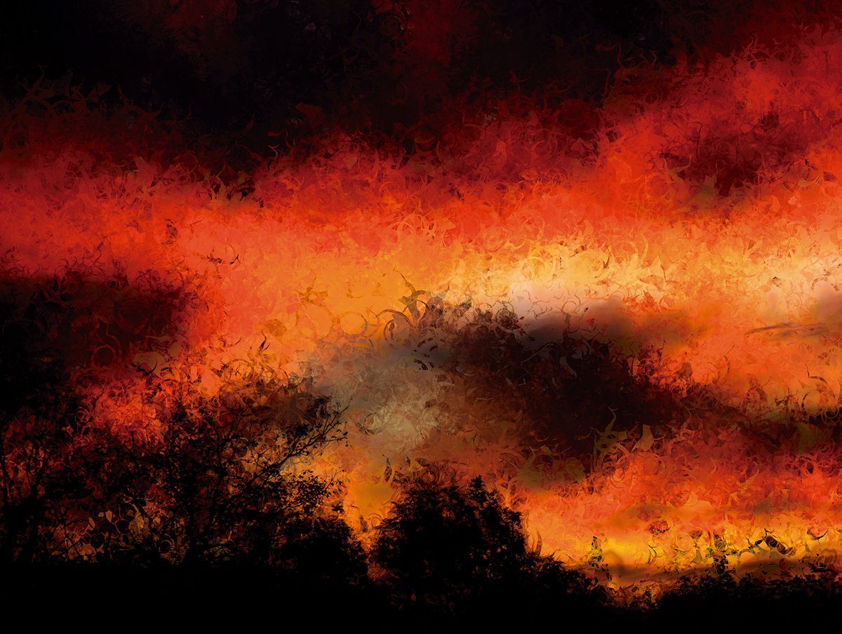 Abstract Landscape Print By Javier Diaz, 79 X 60, Cielo Abstracto/Xl Large Original Artwork, Original Artwork