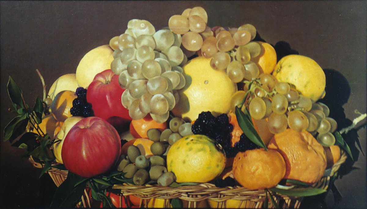 Photorealistic Still Life Oil Painting By Alexander Titorenkov, 37 X 21, Still Life With Fruits | Made To Order, Artfinder
