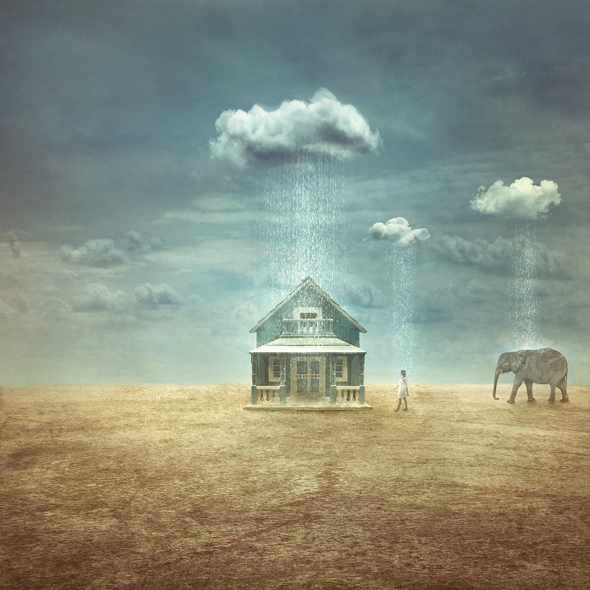 Surrealistic Abstract Photograph By Nikolina Petolas, 24 X 24", Rainy Days, Original Artwork