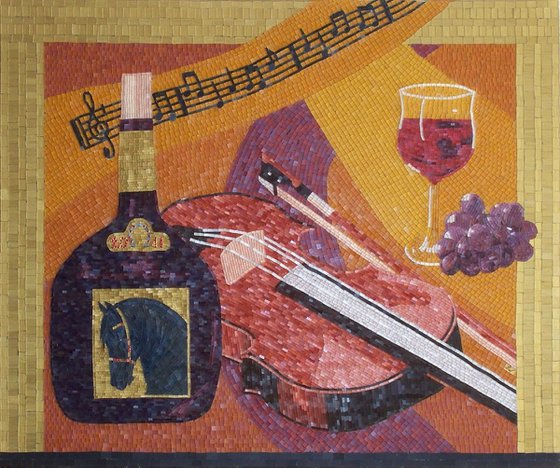 Wine Country - glass mosaic and micro-mosaic: gift idea; home, office decor
