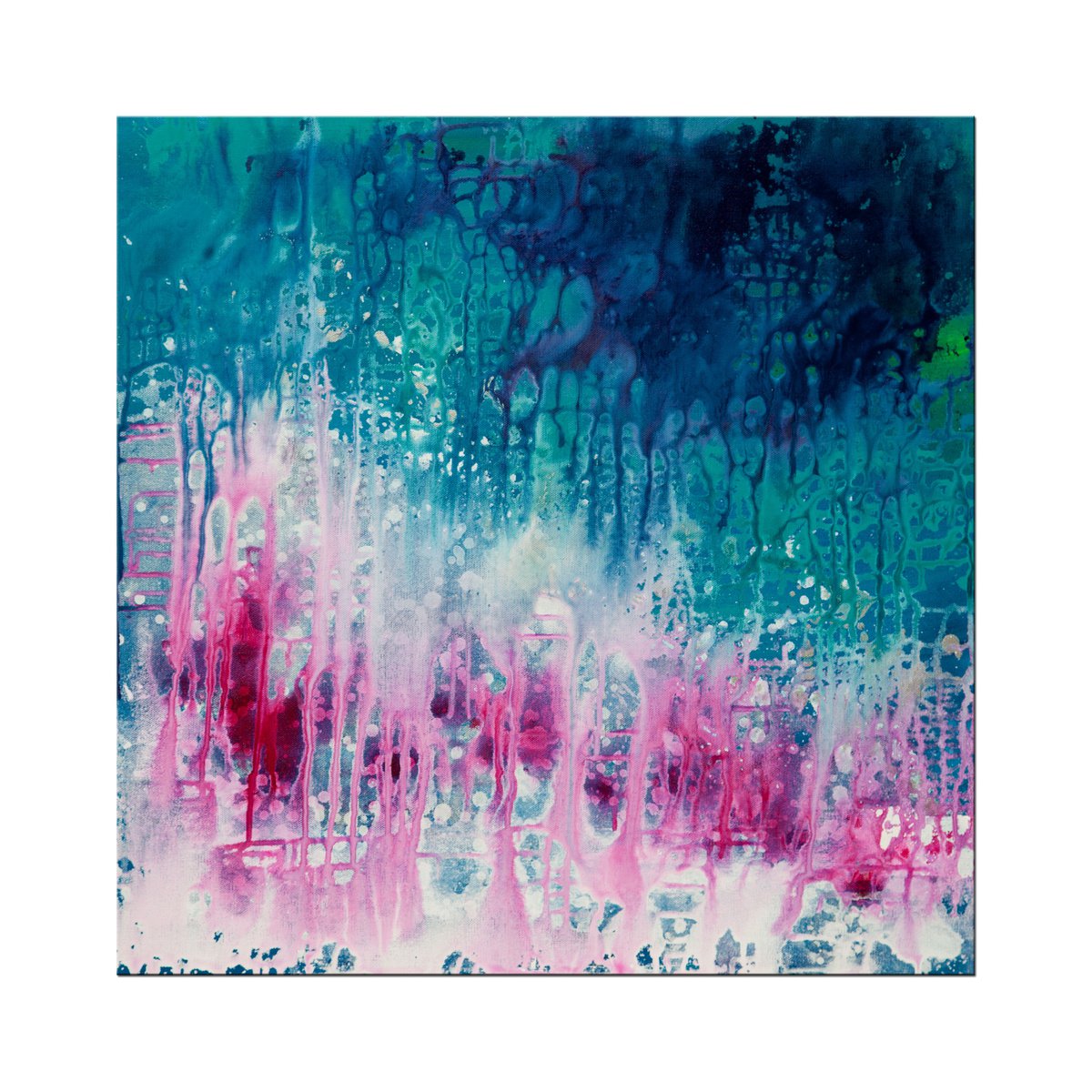 Abstract Acrylic Painting By Hilary Winfield, 24 X 24, Connection, Original Artwork