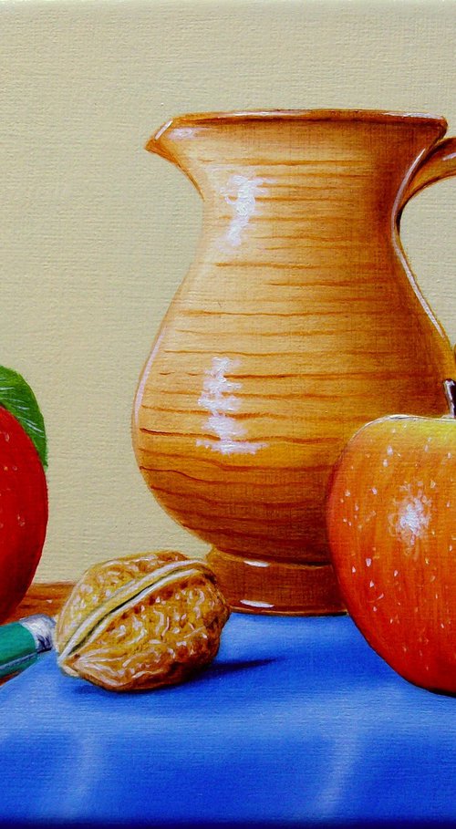 Two apples on the table by Jean-Pierre Walter