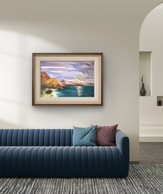 Full Moon Moonlight Sea