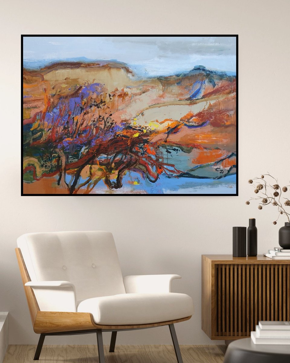 Expressive Oil Painting , By The Water By Victoria Cozmolici, 47 X 35, Artwork For Sale On Artfinder
