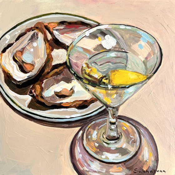 Still Life with Martini and Oysters