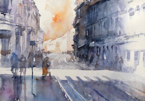 Streets of Zagreb by Goran Žigolić Watercolors