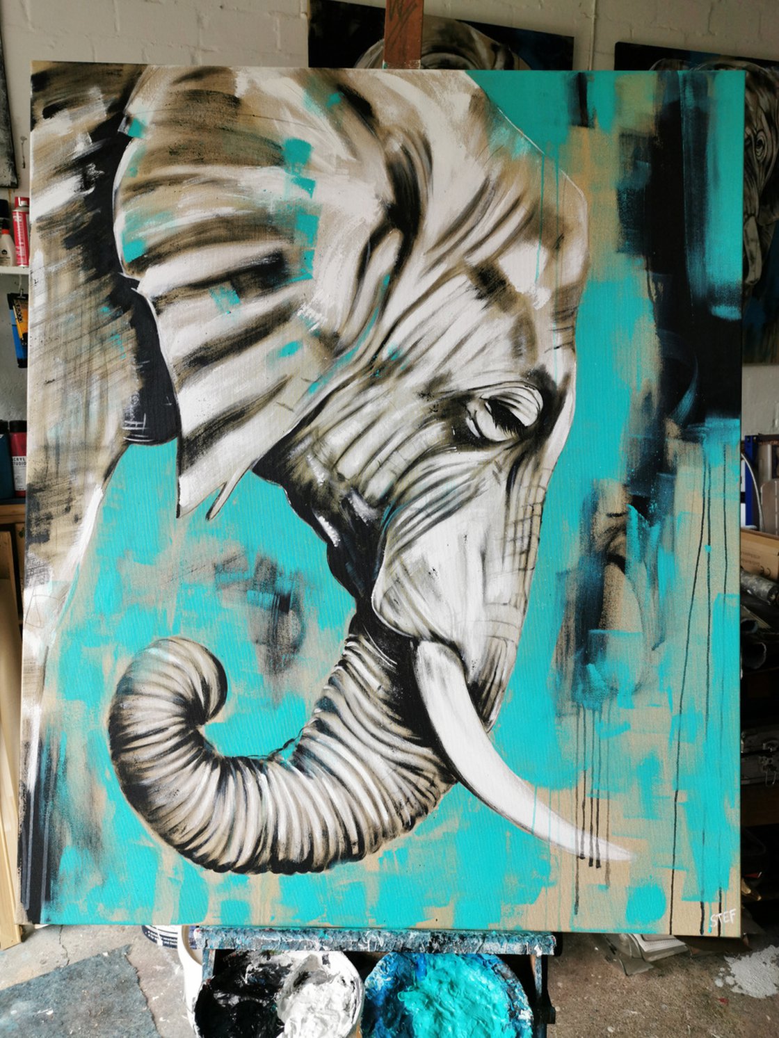 ELEPHANT 23 Series One Of The Big Five Acrylic Painting By   8f76587fab9641cdb55c389d9ff5fcd4 Opt 