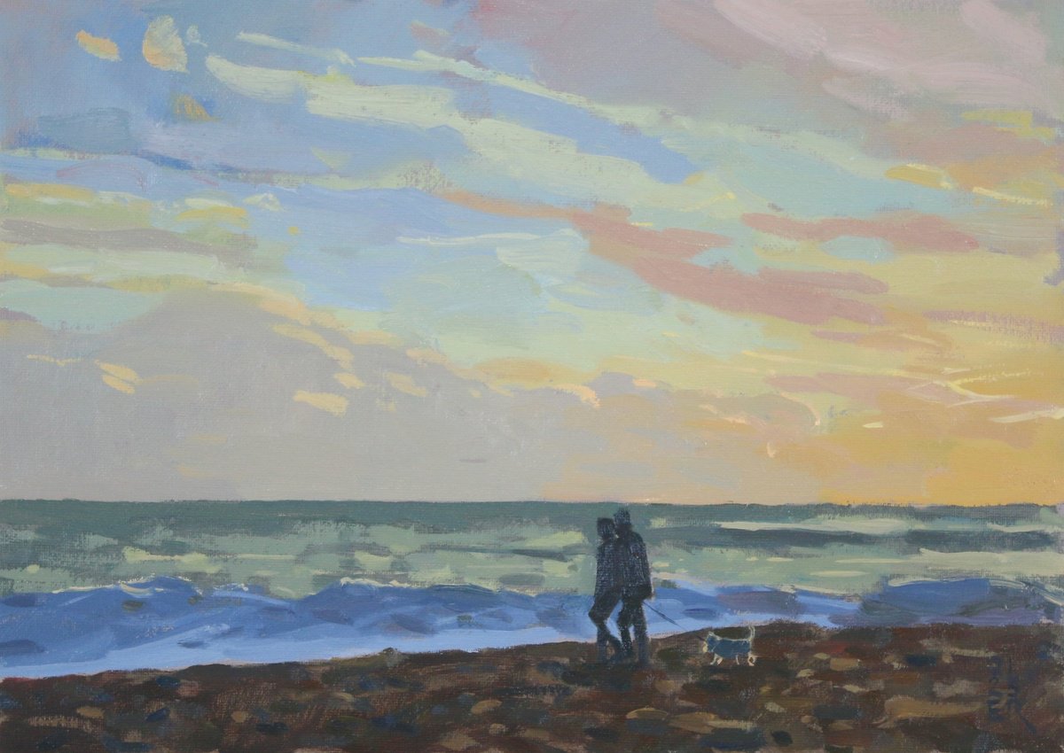 Sunset Dogwalk, Hove by Elliot Roworth