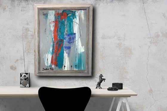 framed abstract painting za009