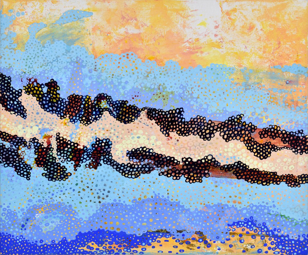 Organic Abstract Acrylic Painting By Alex Nizovsky, 24 X 20, Abstract Genesis #1, Original Artwork