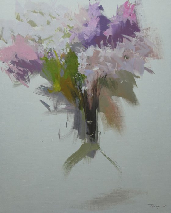 White flower painting "Morning"