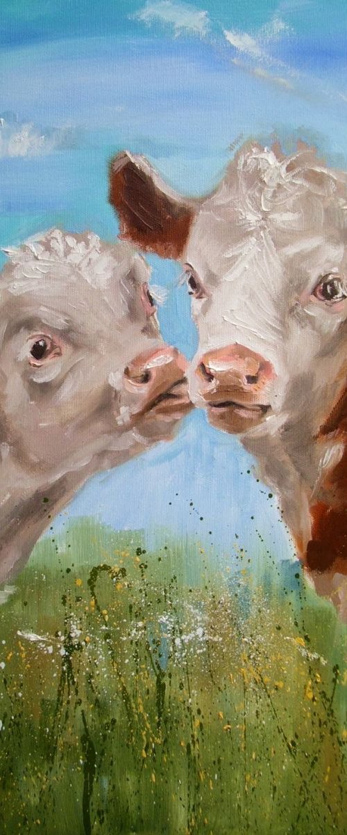 " NOW, AND FOREVER " GET LUCKY FOR SPRING - CUTE COW :) by Monika Luniak