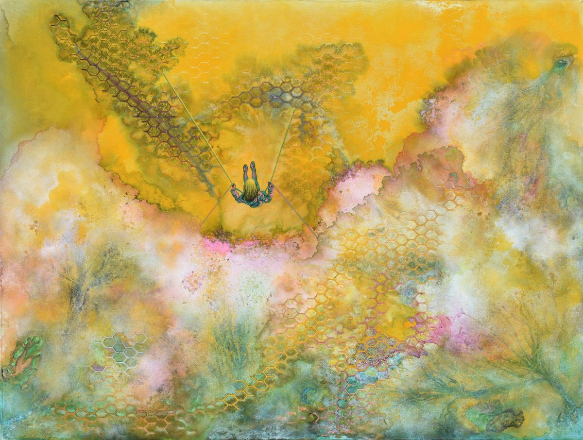 Impressionistic Landscape Painting By Milena Nicosia, 63 X 47", Nel Profumo Della Luce, Original Artwork