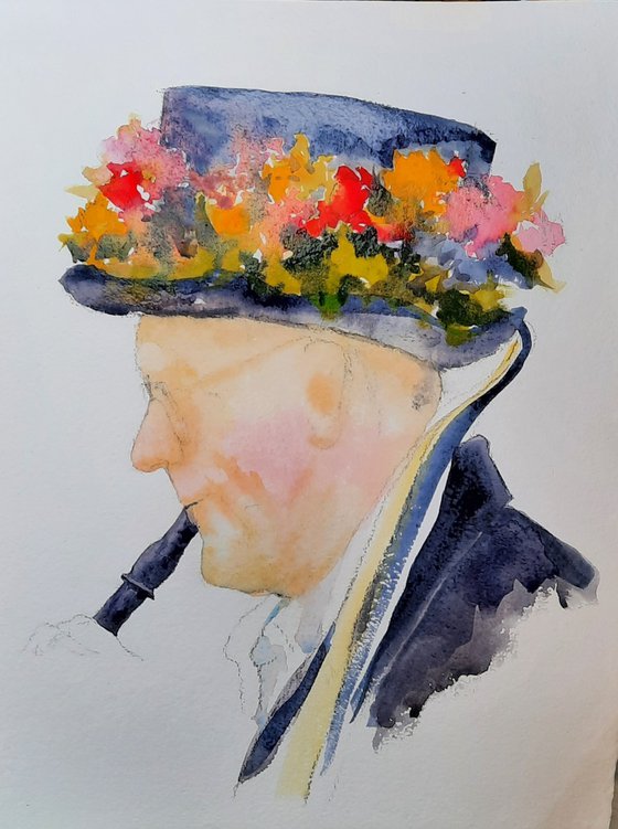 Morrisman Portrait - Watercolour Portrait - British Artist