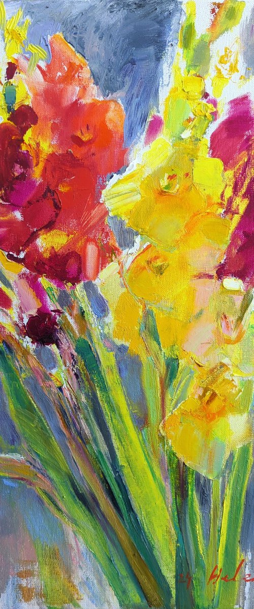 Gladioli by Helen Shukina